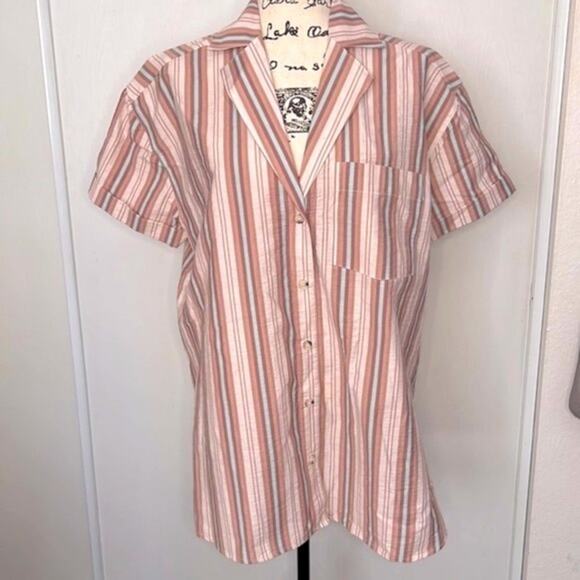 NEW! Free People Printed Poolside Boyfriend Shirt Size Small - Picture 2 of 9
